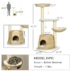FURNIinspire Cat Tree Kitty Activity Center, Cat Climbing Toy With Cattail Fluff, Bed, Condo, Sisal Scratching Post, Natural, 19.8"*19.8"*46.8" -Home Haven Furniture Store GUEST d99197c4 2265 4589 bf1d 0852daa91a3f