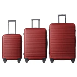 FURNIinspire Bag And Luggage Sets 3 Piece Travel Hard Shell Luggage, Lightweight Rolling Suitcases With Wheels, Red, 20.67"*11.61"*29.92" -Home Haven Furniture Store GUEST da12f52d 61d2 47f9 ae8d 74dc89cdd44b
