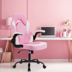 FURNIinspire Task And Office Chairs Pu Leather Office Chair Swivel Computer Gaming Chair With Lumbar Support, Pink And White, 25"*28"*46" 11 FURNIinspire Task And Office Chairs Pu Leather Office Chair Swivel Computer Gaming Chair With Lumbar Support, Pink And White, 25"*28"*46" -Home Haven Furniture Store GUEST da6bb8f3 92fb 468c b596 396dc86873c7