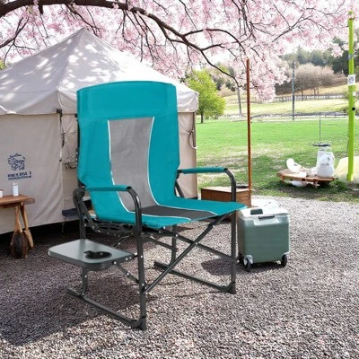 FURNIinspire Outdoor Portable Chairs Camping Chair Directors Chair, Oversized Portable Folding Chair With Side Table, Blue, 27.56"*24.41"*43.31" 7 FURNIinspire Outdoor Portable Chairs Camping Chair Directors Chair, Oversized Portable Folding Chair With Side Table, Blue, 27.56"*24.41"*43.31" - Image 5