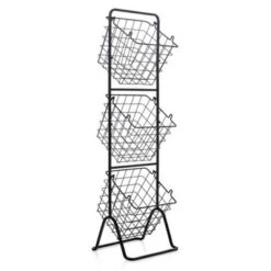 FURNIinspire Kitchen Racks 3 Tier Fruit Basket Stand, Steel Food Storage Rack Removable Wire Bowls With Non-Slip Pads, Black, 11"*12"*42.5" -Home Haven Furniture Store GUEST db2ef771 76a9 4ac1 9280 c204d9f088a8