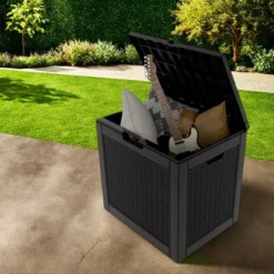 FURNIinspire Deck Boxes 2pcs 30 Gallon Deck Box, Outdoor Storage Boxes, Wicker Storage Deck Box For Patio Furniture, Garden Tools, Black, 21“*22”*17“ -Home Haven Furniture Store GUEST db3ef280 050d 4946 949b 4e944e5bf8b9