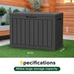 FURNIinspire Deck Boxes, 45 Gallon Portable Storage Box With Waterproof And Weather-resistant For Furniture Garden Tools, Black, 30.7"*17.1"*22" 9 FURNIinspire Deck Boxes, 45 Gallon Portable Storage Box With Waterproof And Weather-resistant For Furniture Garden Tools, Black, 30.7"*17.1"*22" -Home Haven Furniture Store GUEST dbb0314c 6bd3 4ab2 a109 4c7166169144
