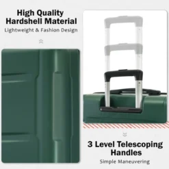 FURNIinspire Bag And Luggage Sets Luggage Set Travel Suitcase With Bags Spinner Wheels Abs Lightweight Suitcase, Green, 16"*10"*24" -Home Haven Furniture Store GUEST dccd2903 aed9 492e 96c8 af2ca4da6b52