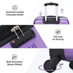 FURNIinspire Bag And Luggage Sets 3 Piece Luggage Set Spinner Suitcase With TSA Lock, Travel Options For Family Travel, Purple, 20" 24' 28" -Home Haven Furniture Store GUEST dee03246 7df5 4ab8 8964 890283b106d6
