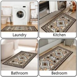 FURNIinspire Floor Mats 3 Piece Washable Kitchen Rug Farmhouse Area Rugs Non Skid Bohemian Mat For Hallway Entryway, Multicolored, 60"*20" -Home Haven Furniture Store GUEST df5bf282 6e0c 4a14 a35a a598daac91dc