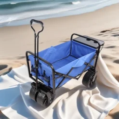 FURNIinspire Wheelbarrows And Lawn Carts Collapsible Garden, Beach Utility Cart With All-Terrain Wheels, Folding Wagon Cart, Blue, 39“*20"*43" -Home Haven Furniture Store GUEST df779c97 2a97 48a4 9d6a e00dccd8ca87