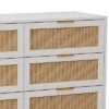 FURNIinspire Dressers Rattan Storage Cabinet Clothes Storage Cabinet With 6 Drawer For Bedroom Nursery, Large Capacity, White, 43.31"*15.75"*29.53" -Home Haven Furniture Store GUEST e0311263 2b9e 42dc 8298 dab40ef1e485