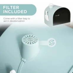 FURNIinspire Pet Training Pads And Potties Indoor Covered Litter Box, Self Cleaning Litter Box With Tray, Scoop, Filter, Green, 17.25"*17"*18.5" -Home Haven Furniture Store GUEST e14a038a 6eb4 4ca0 aa69 fb056aff385f