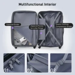 FURNIinspire Bag And Luggage Sets 3 Piece Luggage Set Spinner Suitcase With TSA Lock, Travel Options For Family Travel, Purple, 20" 24' 28" -Home Haven Furniture Store GUEST e15ba3f3 236a 4d8f b47e 2022685435a1