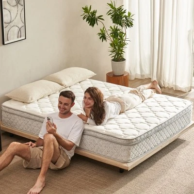 FURNIinspire Mattresses King Size Mattress Hybrid King With Memory Foam Pocket Spring For Comfort Sleep, Medium Firm, Grey, 80"*76"*12" 4 FURNIinspire Mattresses King Size Mattress Hybrid King With Memory Foam Pocket Spring For Comfort Sleep, Medium Firm, Grey, 80"*76"*12" - Image 2