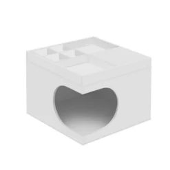 FURNIinspire Pet Beds Cat Beds Pet Furniture, Multifunctional Cat Station, Kitty Bed Cat Bed For Living Room, Bedroom, White, 15.75"*15.75"*13.78"