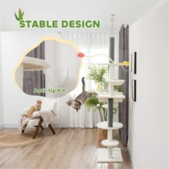FURNIinspire Pet Tower Cat Tree, Cat Tower Cat Condo Cat Climbing Tower Cat Tree Tower For Indoor Cats Large, White, 17.3"*23.6"*100.4" -Home Haven Furniture Store GUEST e376ba10 19e4 4189 9f37 a2533ee6335a