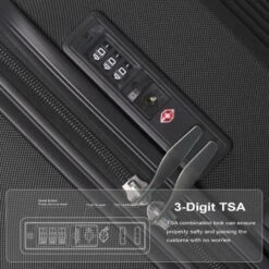 FURNIinspire Bag And Luggage Sets 3 Piece Rolling Luggage, Travel Hard Suitcase With Wheels, Stylish Suitcase Set, Black, 21.06"*11.81"*30.31" -Home Haven Furniture Store GUEST e3b32d6f c4a5 4ff8 a059 17da31754db3