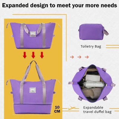 FURNIinspire Bag And Luggage Sets Luggage Set Travel Suitcase With Bags Spinner Wheels Abs Lightweight Suitcase, Purple, 16"*10"*24" 6 FURNIinspire Bag And Luggage Sets Luggage Set Travel Suitcase With Bags Spinner Wheels Abs Lightweight Suitcase, Purple, 16"*10"*24" - Image 4