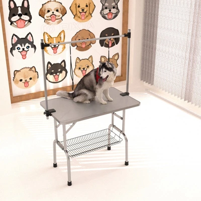 FURNIinspire Pet Grooming Tools Foldable Pet Grooming Table For Pet Large Dogs And Cats With Adjustable, Bathing Station, Sliver, 38"*23.6"*65.5" 3 FURNIinspire Pet Grooming Tools Foldable Pet Grooming Table For Pet Large Dogs And Cats With Adjustable, Bathing Station, Sliver, 38"*23.6"*65.5"