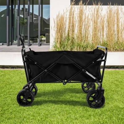 FURNIinspire Outdoor Serving Carts 220Lbs Collapsible Folding Beach Wagon Cart Wagons Carts Heavy Duty Foldable, Black, 35.43"*23.47"*40.16" 6 FURNIinspire Outdoor Serving Carts 220Lbs Collapsible Folding Beach Wagon Cart Wagons Carts Heavy Duty Foldable, Black, 35.43"*23.47"*40.16" - Image 4
