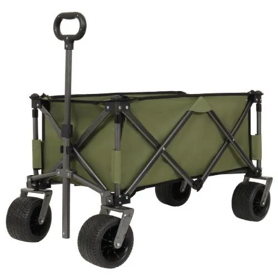 FURNIinspire Outdoor Serving Carts Collapsible Foldable Extended Wagon With 480lb Weight Capacity All-Terrain Beach Wheels, Green, 37.8"*21.65"*34.33" 7 FURNIinspire Outdoor Serving Carts Collapsible Foldable Extended Wagon With 480lb Weight Capacity All-Terrain Beach Wheels, Green, 37.8"*21.65"*34.33" - Image 5