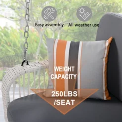 FURNIinspire Patio Swings Wicker Porch Swing, Hanging Bench With Chains, Patio Swing For Backyard Garden Poolside, White And Gray, 49"*20"*22" -Home Haven Furniture Store GUEST e8a54f57 6dce 408e 8421 ef2f4a3a0f83