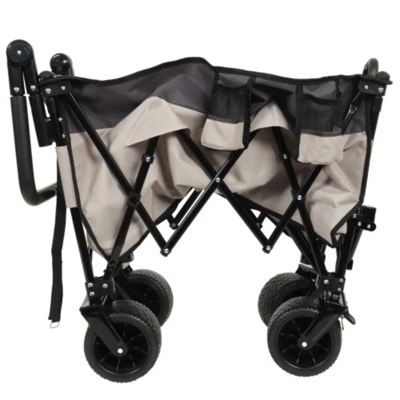 FURNIinspire Outdoor Serving Carts Multi Functional Push Pull Folding Wagon Cart With Rotating Handle All-Terrain Wheele, Gray, 48.43"*22.83"*43.7" 5 FURNIinspire Outdoor Serving Carts Multi Functional Push Pull Folding Wagon Cart With Rotating Handle All-Terrain Wheele, Gray, 48.43"*22.83"*43.7" - Image 3