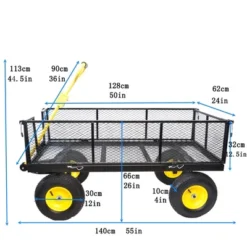 FURNIinspire Wheelbarrows And Lawn Carts Large Garden Cart For Transportation, Ideal For Outdoor Activities, Yellow And Black, 55“*24"*44.5" -Home Haven Furniture Store GUEST e933ed5d c9d0 48c6 97ac 910ab2755721