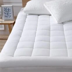 FURNIinspire Mattresses Queen Size Cozy Filled Cotton Mattress Thin Plush Bed Topper For Comfort Sleep, Skin-Friendly, White, 60"*70"*3"