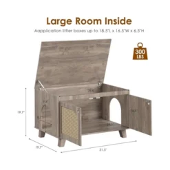 FURNIinspire Pet Crates And Houses, Hidden Cat Crates With Storage Removable Scratcher, Modern Pet Crates For Home, Gray, 31.5"*19.7"*19.7" -Home Haven Furniture Store GUEST eb5ec4b2 6e90 44f0 ac65 af1bf2acc3d5