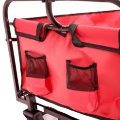 FURNIinspire Wheelbarrows And Lawn Carts Multi-Purpose Outdoor Utility Cart, Foldable Wagon With Metal Frame And Handle, Red, 41“*21"*47" -Home Haven Furniture Store GUEST ec1232cc da45 4178 90b1 bfba7ec82b52