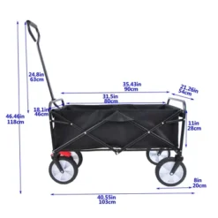 FURNIinspire Wheelbarrows And Lawn Carts Folding Wagon Cart, Collapsible Garden, Beach And Shopping Utility Cart With Handle, Black, 41“*21"*46" -Home Haven Furniture Store GUEST ed0f0454 9f2a 4f7e a8e7 4690646f8773