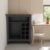 FURNIinspire Wine Racks Bar Cabinet, Wine Cabinet, Sideboard Kitchen Cupboards With Open Shelf, Wine Rack, Black, 17.7"*32.5"*37.07" -Home Haven Furniture Store GUEST ed9165b3 88fa 4788 9dd2 1359d9cdff24
