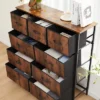 FURNIinspire Dressers 9 Drawer Fabric Tall Dresser Tower Closet Storage Chest Of Drawers For Bedroom Nursery, Brown, 11.8"*39.37"*39.37" -Home Haven Furniture Store GUEST edab6e48 b8b6 41e4 a1f6 7f450e3329be