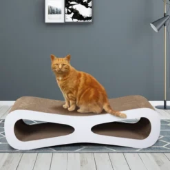 FURNIinspire Pet Tower Cat Scratcher Cat Toy Corrugated Cardboard, Modern Cat Furniture, Beige, 29.50"*8.50"*7.50" -Home Haven Furniture Store GUEST ef3130d7 4204 41cb 8aa1 4ef30d7f8184