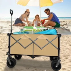 FURNIinspire Outdoor Serving Carts Heavy Duty Foldable Utility Wagon Terrain Quiet Wheels For Camping Gardening Picnic, Brown, 38.58"*24.02"*39.17" 8 FURNIinspire Outdoor Serving Carts Heavy Duty Foldable Utility Wagon Terrain Quiet Wheels For Camping Gardening Picnic, Brown, 38.58"*24.02"*39.17" -Home Haven Furniture Store GUEST efdc4900 994e 47ec ac47 6924c73a112b