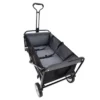 FURNIinspire Outdoor Serving Carts Collapsible Foldable Wagon Cart With Strapping System Beach Wagon Utility Cart, Black, 35.04"*21.65"*38.98" -Home Haven Furniture Store GUEST efe96caa 4f49 4b16 9295 a90a01ea0fd8