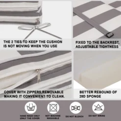 FURNIinspire Outdoor Seat Cushions 2pcs Outdoor Cushion Set Replacement, Gray And White Stripes Seat Cushion, Multicolored, 74.4"*22.05"*2.8" -Home Haven Furniture Store GUEST f0119be5 84f7 477e 9561 e10ecbccdb16