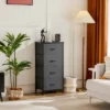 FURNIinspire Dressers 4 Drawer Fabric Tall Dresser Tower Closet Storage Chest Of Drawers For Bedroom Nursery, Grey, 11.8"*17.7"*37.4" -Home Haven Furniture Store GUEST f0ddeacc 0d50 4ea5 a130 3766aa426066
