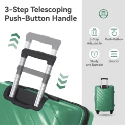 FURNIinspire Bag And Luggage Sets 3 Piece Textured Travel Luggage, Hard Suitcase Set With Wheels, Scratch-Resistant, Green, 21.65"*13.19"*31.1" -Home Haven Furniture Store GUEST f27f21bb ef2c 4f4c 8e63 89653912eafa