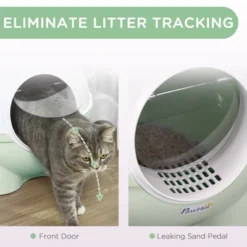 FURNIinspire Pet Training Pads And Potties Large Kitty Litter Pan, Corner Litter Box, Cat Litter Box With Lid, Scoop, Green, 20.8"*20"*19" -Home Haven Furniture Store GUEST f38c0eed 18c5 4432 974d ae3a5ee09987