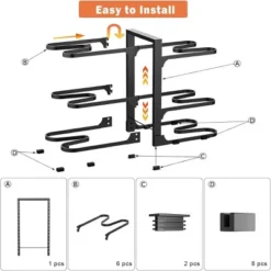 FURNIinspire Pots And Pans Organizer Stainless Steel Pots Organizer Rack For Cookware, Pots Rack For Kitchen Storage, Black, 9.75"*17.55"*2.34" -Home Haven Furniture Store GUEST f6308647 154a 45f0 99a1 72afba4dd3e4