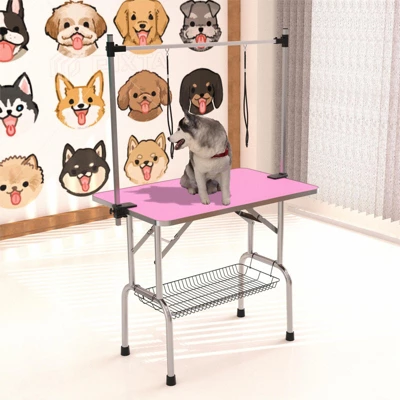 FURNIinspire Pet Grooming Tools Foldable Pet Grooming Table For Pet Large Dogs And Cats With Adjustable, Bathing Station, Pink, 44"*23.6"*65.5" 6 FURNIinspire Pet Grooming Tools Foldable Pet Grooming Table For Pet Large Dogs And Cats With Adjustable, Bathing Station, Pink, 44"*23.6"*65.5" - Image 4