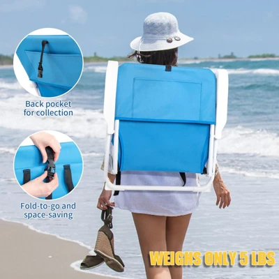 FURNIinspire Outdoor Portable Chair Durable Steel Frame And Portable Design For Relaxation And Sports, White Frame And Blue Fabric, 22"*23.6"*24.8" 3 FURNIinspire Outdoor Portable Chair Durable Steel Frame And Portable Design For Relaxation And Sports, White Frame And Blue Fabric, 22"*23.6"*24.8"