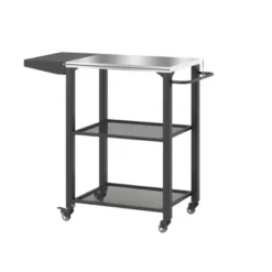 FURNIinspire Outdoor Grills, Griddles And Smokers Functional Outdoor Kitchen Station With Locking Wheels, Storage Shelves, Gray, 37.4"*27.6"*19.7" -Home Haven Furniture Store GUEST f879073a 85e9 498f 980c 60f82ea31a08