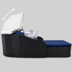 FURNIinspire Patio Chaise Lounges Outdoor Sunbed With Adjustable Canopy, Patio Chaise Lounge, Black Wicker Daybed And Blue Cushion, 79.9“*52.4"*49.6" 9 FURNIinspire Patio Chaise Lounges Outdoor Sunbed With Adjustable Canopy, Patio Chaise Lounge, Black Wicker Daybed And Blue Cushion, 79.9“*52.4"*49.6" -Home Haven Furniture Store GUEST f89d37c2 7200 4f50 ad67 ecd92f8992bf