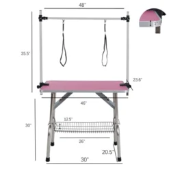 FURNIinspire Pet Grooming Tools Foldable Pet Grooming Table For Pet Large Dogs And Cats With Adjustable, Bathing Station, Pink, 48"*23.6"*65.5" 8 FURNIinspire Pet Grooming Tools Foldable Pet Grooming Table For Pet Large Dogs And Cats With Adjustable, Bathing Station, Pink, 48"*23.6"*65.5" -Home Haven Furniture Store GUEST f8b4d363 fcc2 4f26 a55f 81a54a105104