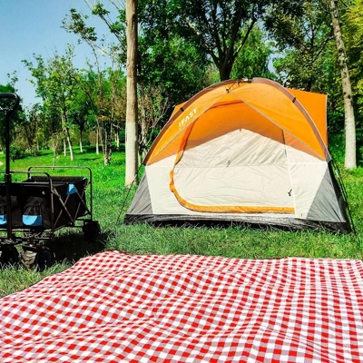 FURNIinspire Camping Tents Family Camping Tent, Outdoor Double Layers Waterproof Tent With Rainproof Top And Mesh Windows, Orange, 78.7"*78.7"*53.1" 3 FURNIinspire Camping Tents Family Camping Tent, Outdoor Double Layers Waterproof Tent With Rainproof Top And Mesh Windows, Orange, 78.7"*78.7"*53.1"