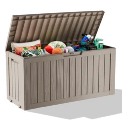 FURNIinspire Deck Boxes 75 Gallon Waterproof Resin Deck Box, Outdoor Storage Container Storage Bin, All Weather Use, Light Brown, 18“*46”*23“ -Home Haven Furniture Store GUEST fcd23ba3 2f3a 4ab8 b1db d3f911858474