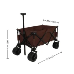 FURNIinspire Wheelbarrows And Lawn Carts Utility Park Garden Cart, Heavy Duty Garden Cart Folding Camping Cart, Brown, 37.8"*21.65"*34.33" -Home Haven Furniture Store GUEST fdbccdcb e90c 4318 a898 b4f8dc7f1444
