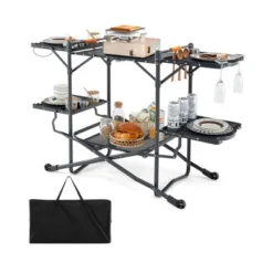FURNIinspire Outdoor Grills, Griddles And Smokers Professional Camp Kitchen System, For Backcountry, Group Camping, Black, 75.03"*19.23"*6.24" -Home Haven Furniture Store GUEST fe005eba 01bc 484c a9c1 13fc502af51c