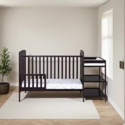 FURNIinspire Cribs Convertible Crib Baby Crib Baby Bed, Toddler Crib Changer Combo, 3 In 1 Crib Nursery Cribs For Bedroom, Black, 70.5"*30.5"*41.75" -Home Haven Furniture Store GUEST fe775e14 4982 4d99 8ac9 678df74389f8