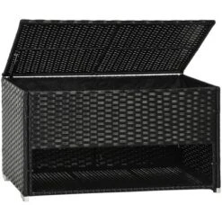 FURNIinspire Utility Storage Cabinet Outdoor Deck Box Shoe Storage PE Rattan Wicker Towel Rack With Furniture Cushions, Black, 39.80"*5.90"*25.00" -Home Haven Furniture Store GUEST ffb985e3 06fc 4619 8776 b36109ccb429
